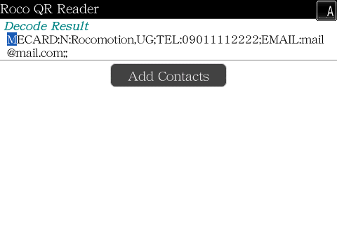 アドレス帳の場合はdocomo用を使います。Add Contactsで登録画面読出しです。