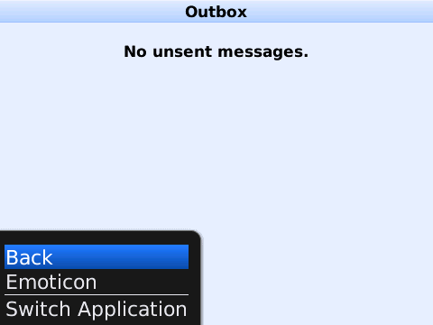 OutBox画面で何回「b」を押すとBackに行くかを確認します。